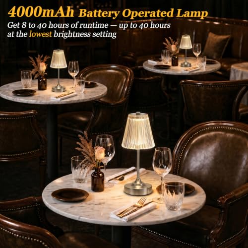 Silver Cordless Rechargeable Table Lamp (Silver / 1 Pack)