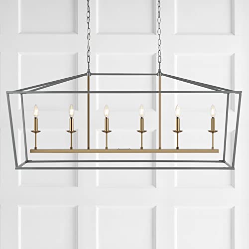 Pagoda 6 Light Pendant 49" Cage (Gray)