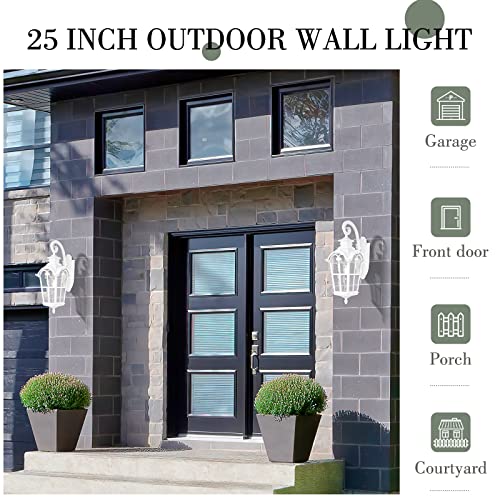 1 Light Modern Outdoor Porch Light Fixture (White - Water Glass / 24.9 Inch - No Function)