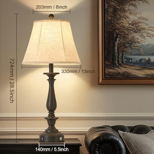 28.5'' Farmhouse Table Lamp Set of 2 (Antique Rust / 28.5'')