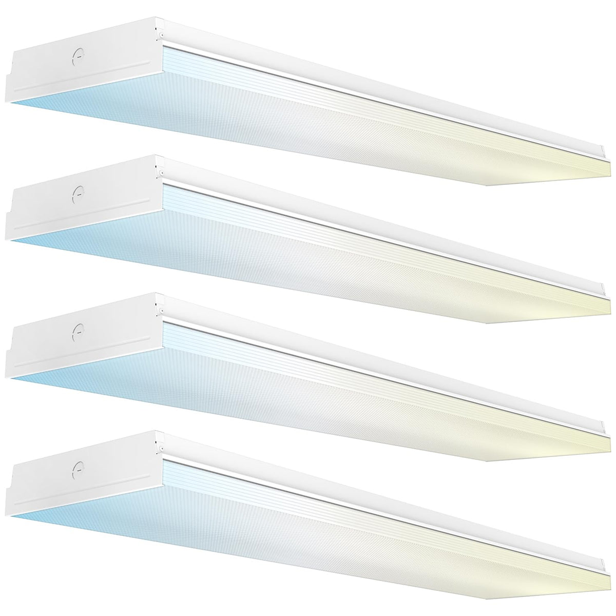 Sunco 4 Pack 4FT Inch LED Shop Light Prisma Wraparound Fixture (11 Inch)