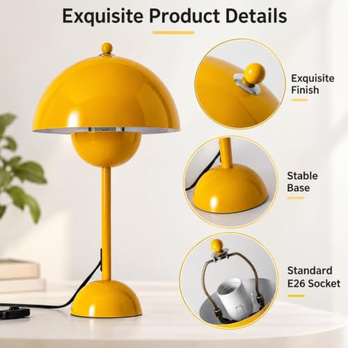 Creative Mid Century Modern Bud Table Lamp for Home&Office (Melon Yellow)
