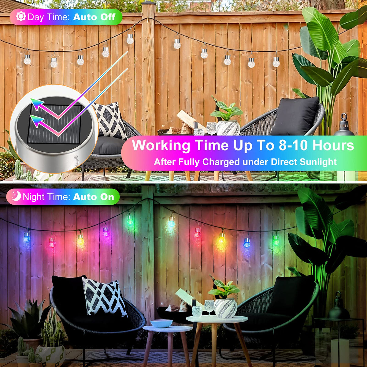 12Pack Outdoor Hanging Solar Lights (Multicolor / 12P)