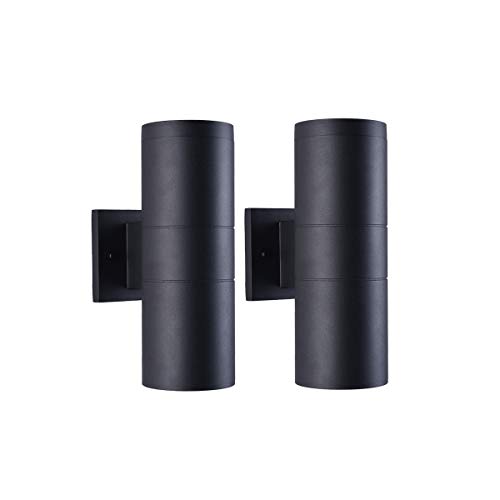 12" Modern Outdoor Porch Light in 2 Lights (Matte Black / 12-inch)