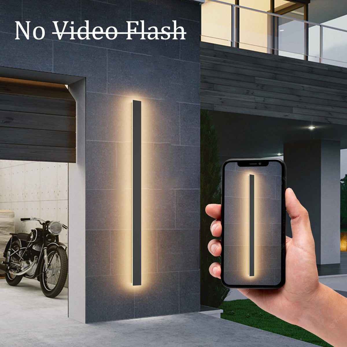 2 Pack 40Inch Long Outdoor LED Wall Lights 3000K Modern Exterior Wall Light Fixtures IP65 Waterproof for House Porch Courtyard (Black / 39.4Inch)