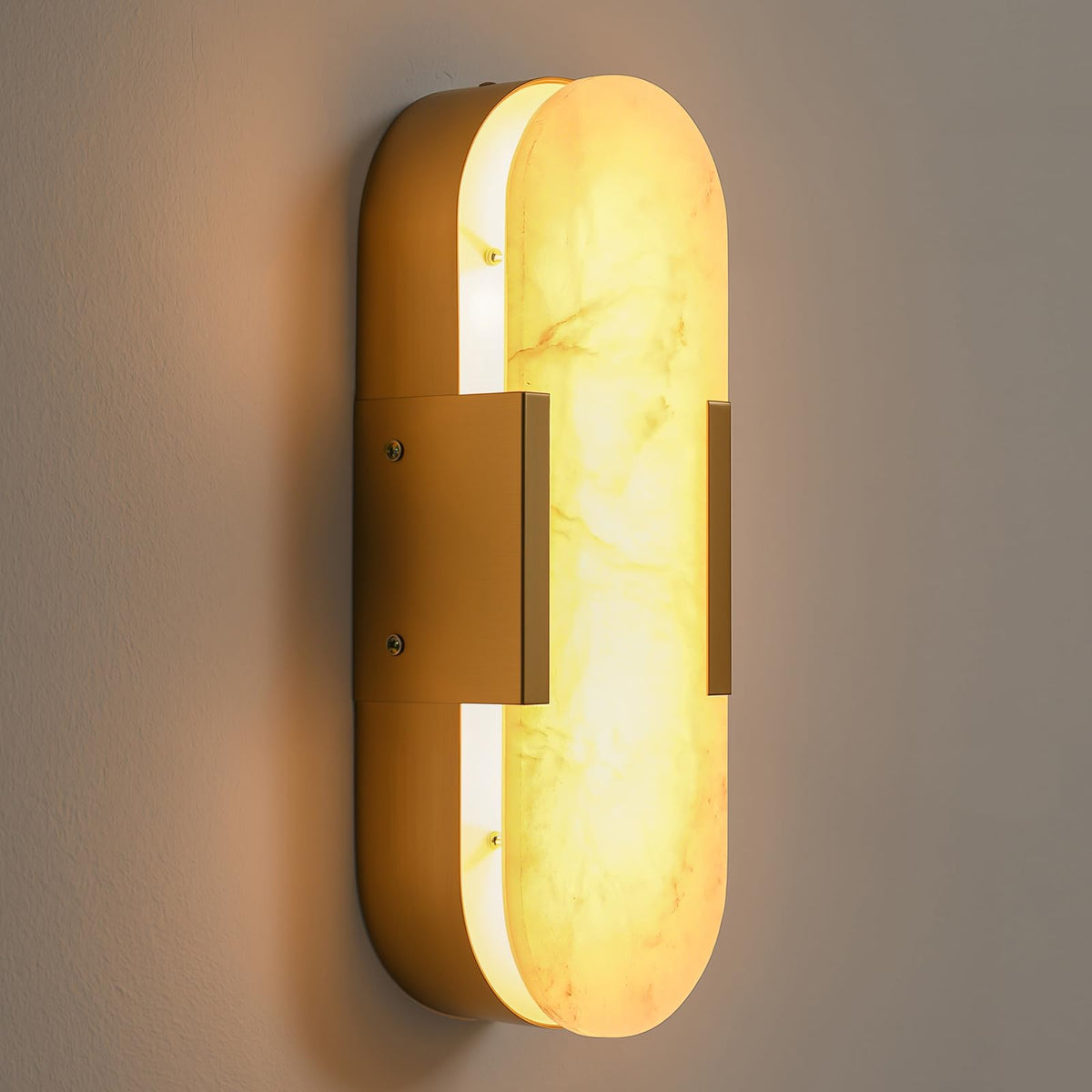 Alabaster Wall Sconces (Gold-1 Pack)