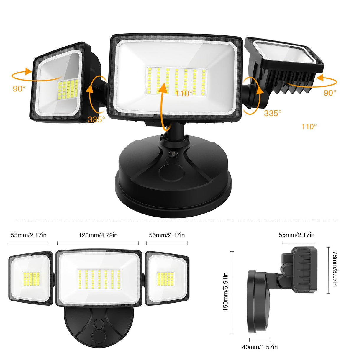 75W Flood Lights Outdoor (Black)