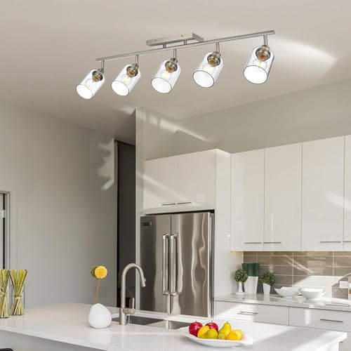 5 Light Track Lighting Kit Brushed Nickel Kitchen Track Lighting (Brushed Nickel / 5 Lights)
