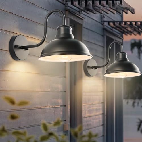 12" Barn Light Outdoor Wall Lights 2 Pack Large Exterior Lighting Fixtures (11.75*9.5*16 inches)