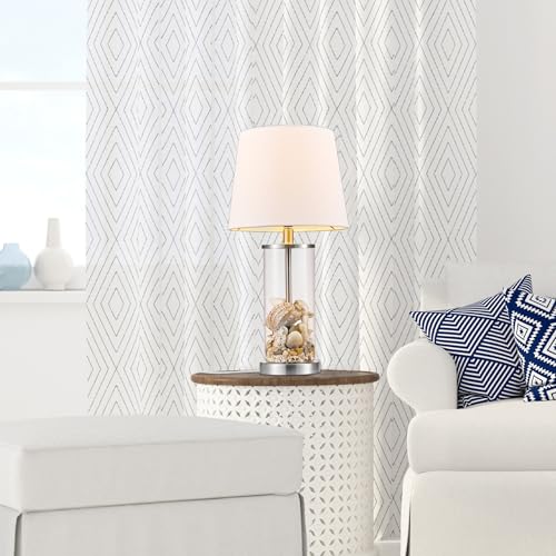 67155 Maya 21" Fillable Table Lamp (Steel, Clear)