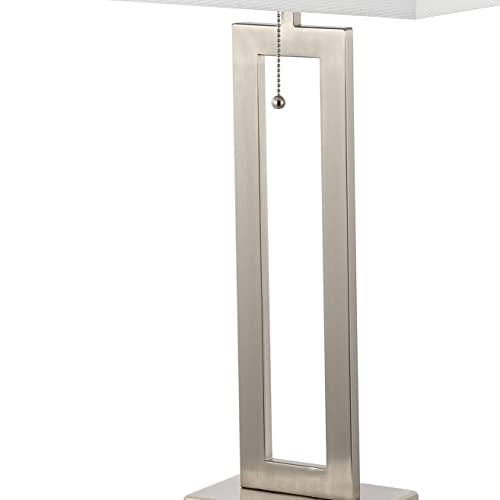 Sabrina 28.5" Metal USB Industrial Lamp (Nickel)