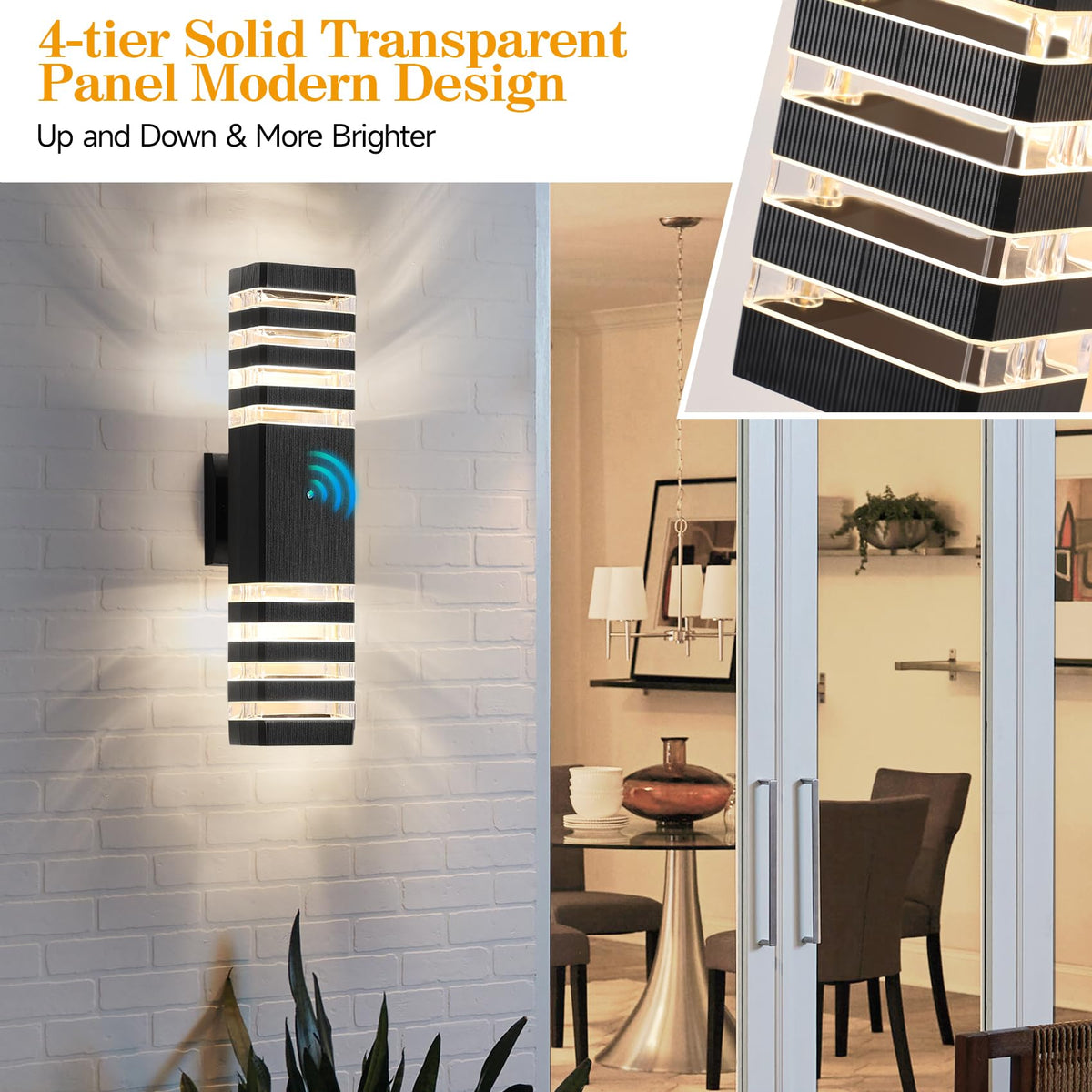 18.3 in Dawn to Dusk Outdoor Light Fixture (4-tier 18.3 Inches)