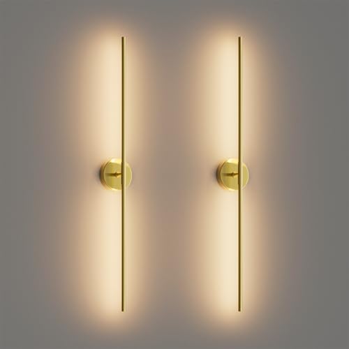40Inch Hardwired Gold Wall Sconces Set of Two (Gold / 40Inch)