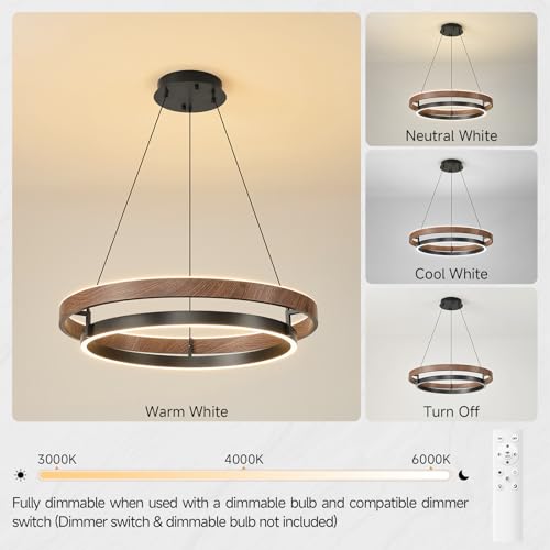 Wood Ring LED Chandelier