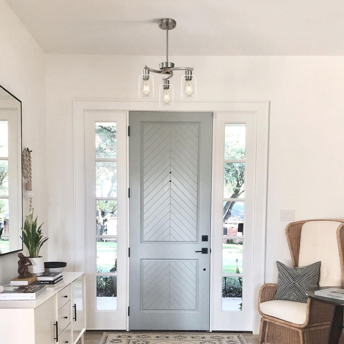 3 Light Brushed Nickel Dining Room Light Fixture (Brushed Nickel / 3-Light)