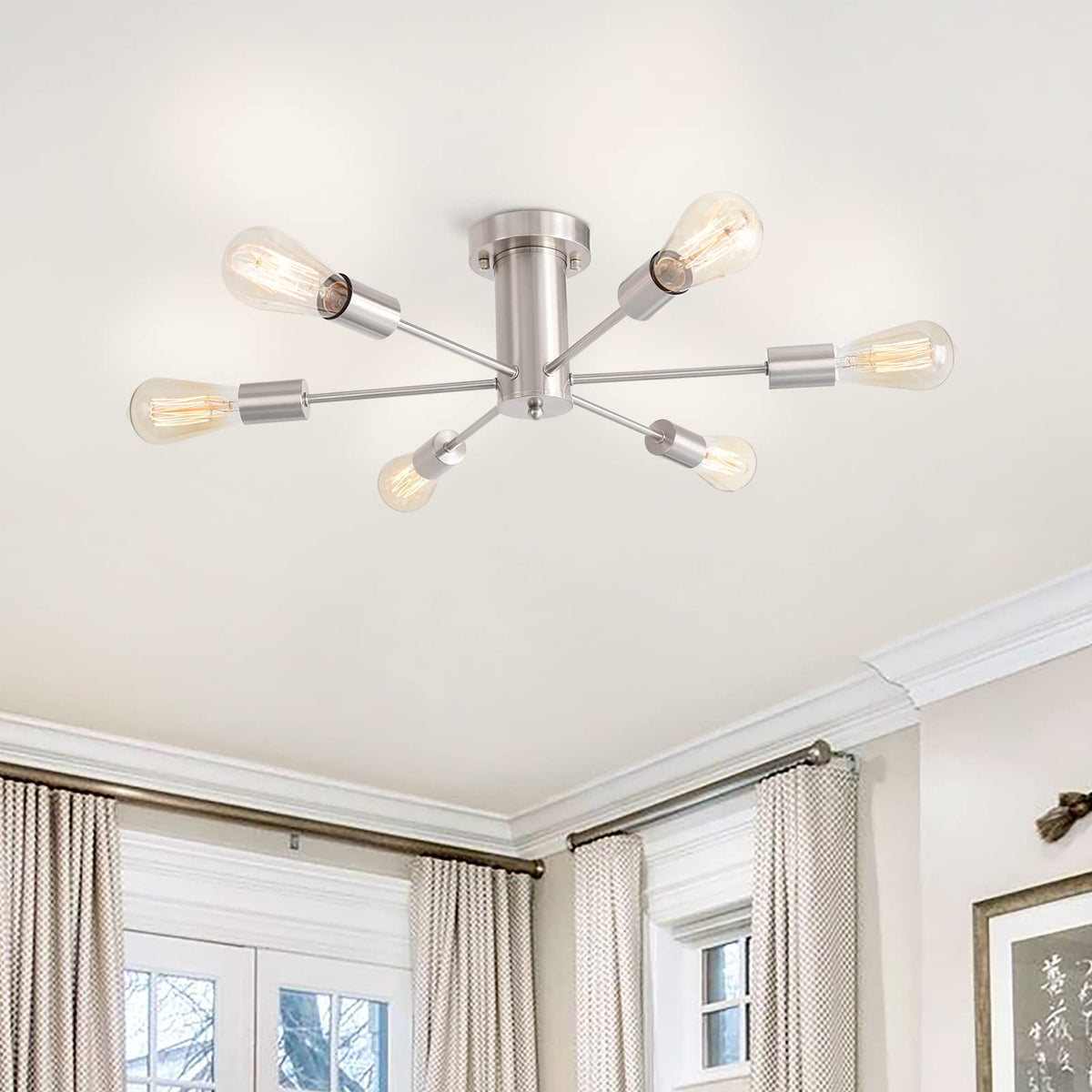 Modern Sputnik Chandelier (Nickel)
