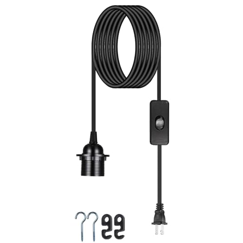 Plug in Pendant Light Cord (Black / 16FT)