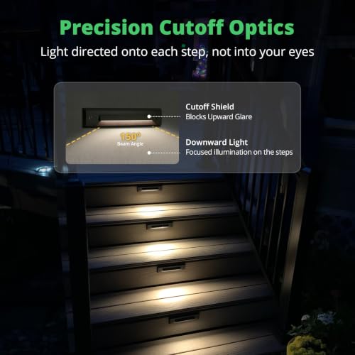 6 Pack LED Low Voltage Linear Step Lights (Black / 3000K-6 Pack)