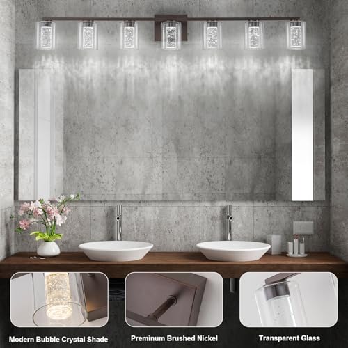 7 Light Bronze Vanity Light with 3 Color Modes (7-light / Bronze)