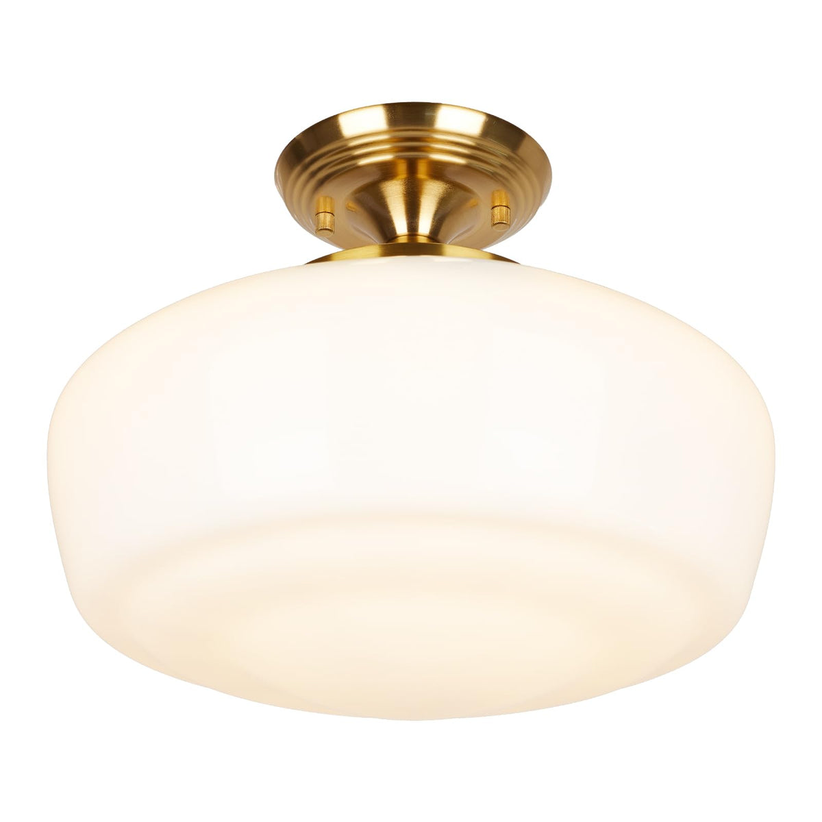 Large Schoolhouse Style Semi Flush Mount Ceiling Light Fixture (Gold / Large)