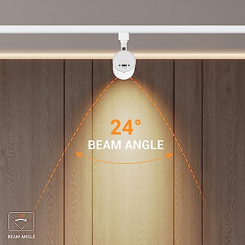 16-Pack 5-Color LED Track Lighting Heads H Type Track Light Heads Dimmable, 2000K 3000K 4000K 5000K 6000K Adjustable, Flicker Free CRI90+ 24° 10W 800lm, White (White / 16 Pack)