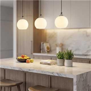 White Pendant Lights Kitchen Island 2 Pack (Milky White / S - 5.9 in)
