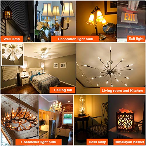 T6 E12 Candelabra Bulb 40 watt (Warm White 2700k 4w)