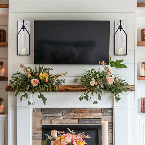 Candle Sconces Wall Decor (Washwhite)