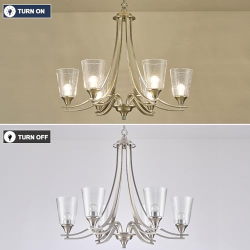 Brushed Nickel Chandelier Light Fixture for Kitchen Island 6 (silver-xl / xlarge-6 light)