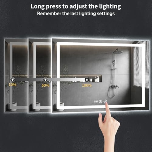 60"x36" LED Bathroom Mirror with Lights (Frontlit & Backlit / 60"L x 36"W)