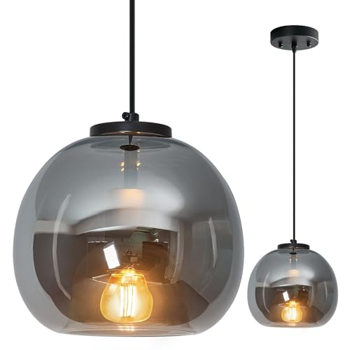 Mirror Smoke Gray Glass Pendant Light Kitchen Island (Mirror Smoke Gray(7.87 in) / 1-Pack)