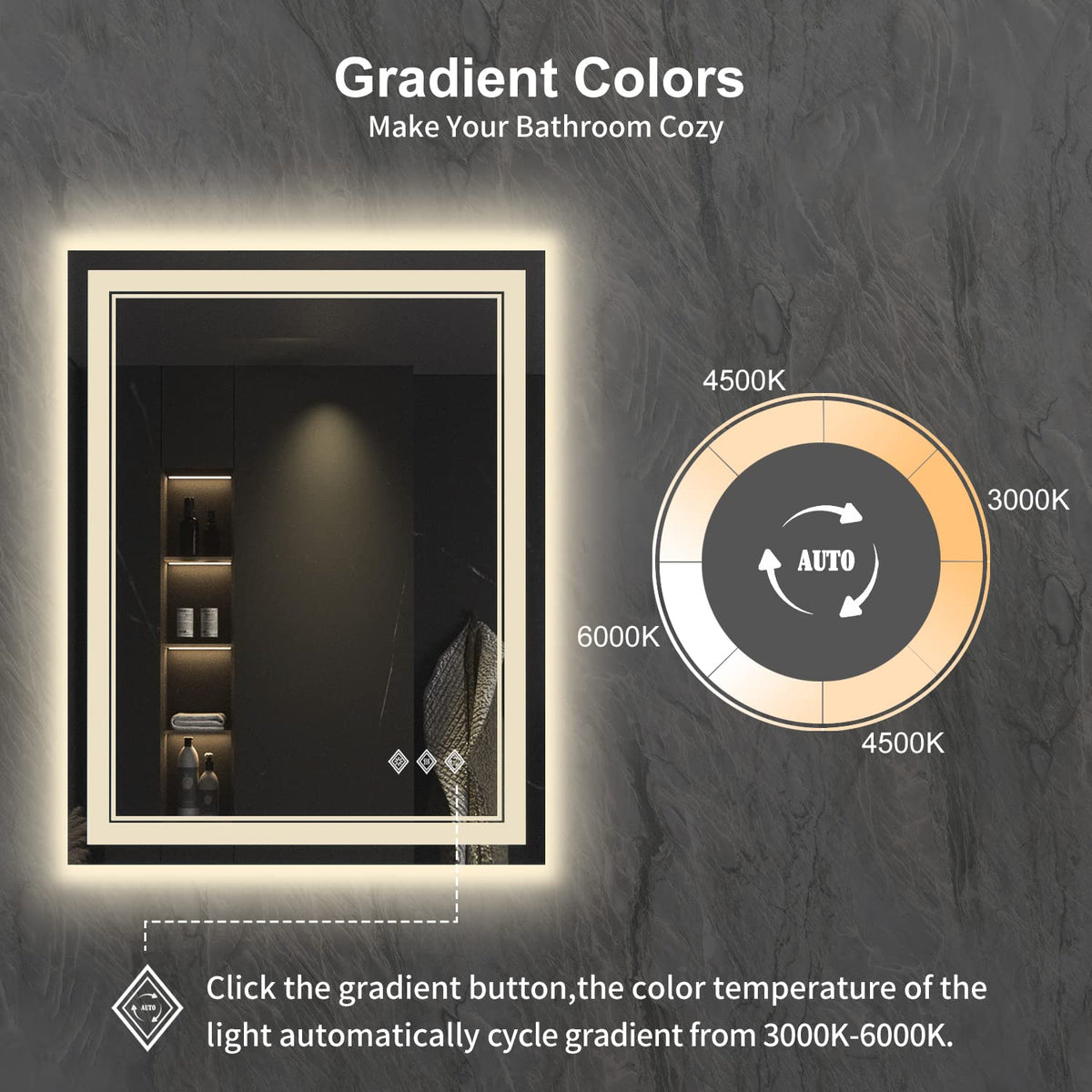 LED Bathroom Mirror (Front and Backlit / 32"L x 24"W)