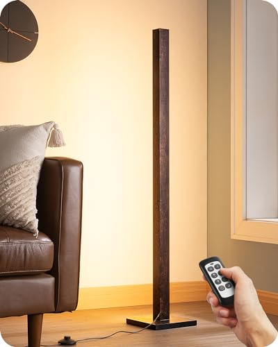 Wooden LED Corner Floor Lamp