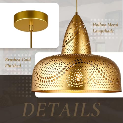Vintage Pendant Light Fixture Metal Iron Moroccan Chandelier Hanging Lamp Kitchen Island Retro Ceiling Pendant lamp Loft Hollow Design Adjustable Cord Pnedant Lighting