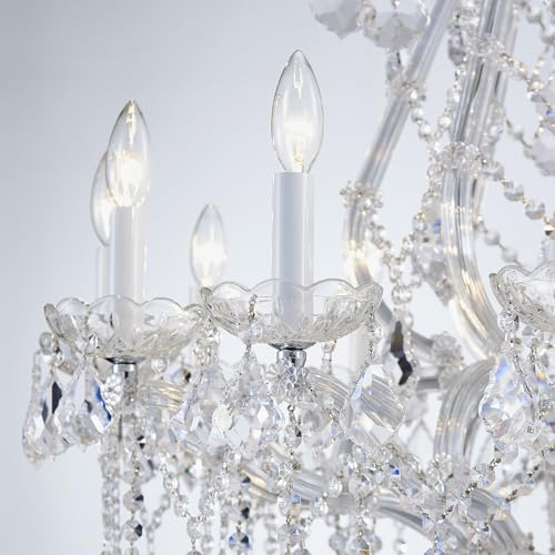 12 Light Crystal Maria Therese Luxury K9 Crystal Chandelier for Dining (12-Light/Sliver)