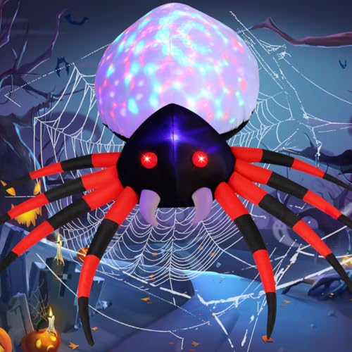 Halloween Inflatable Spider Outdoor Decoration with Magic Light