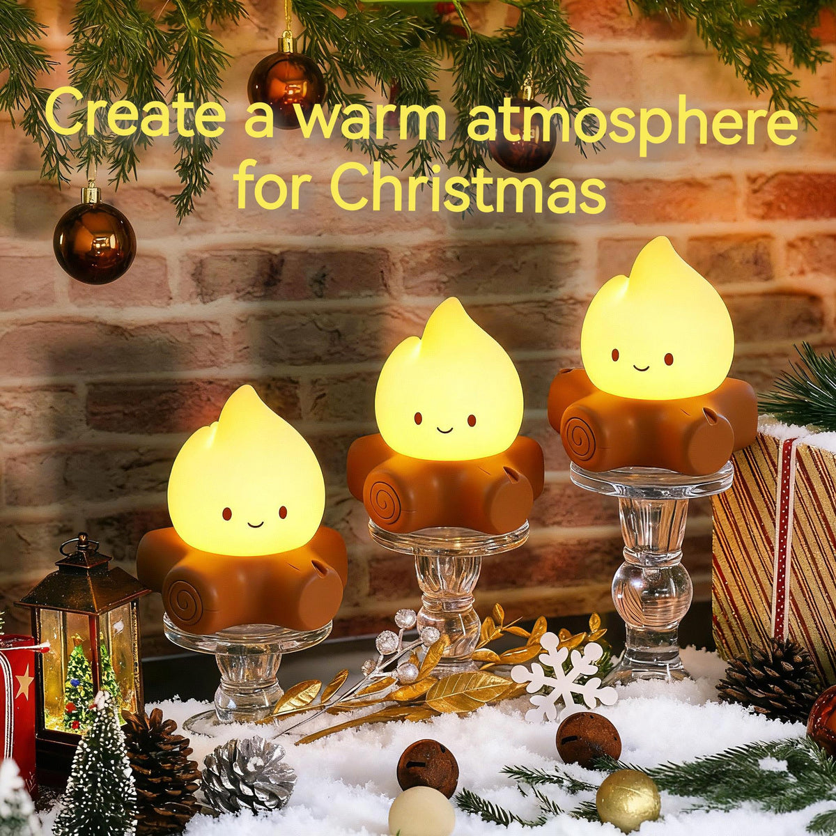 3Pcs Campfire Night Light (Campfire(3 Pack)-White Noise)