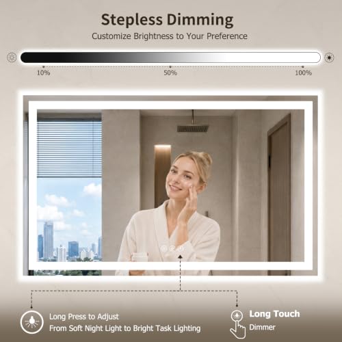 28"x60" LED Bathroom Mirror with Lights (60"L x 28"W)