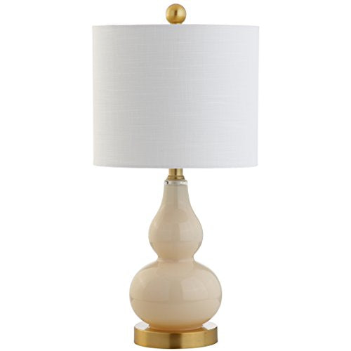 Anya Gourd Glass Table Lamp 20.5" (Single / Ivory)