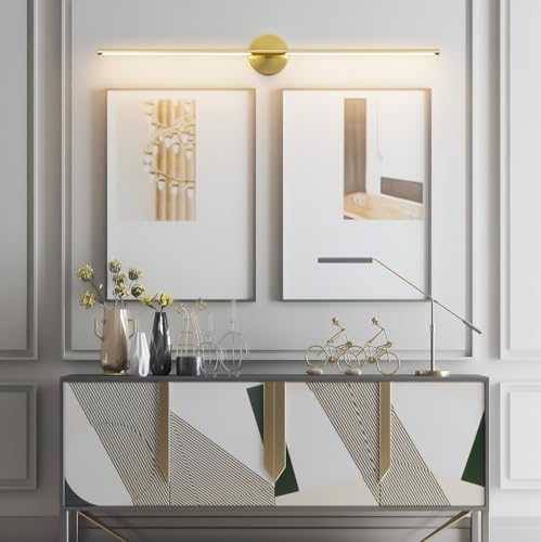 40Inch Hardwired Gold Wall Sconces Set of Two (Gold / 40Inch)