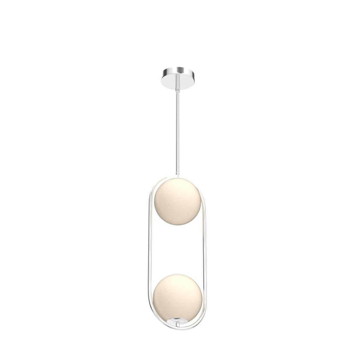 Chrome Pendant Lighting Fixture with Globe Glass Lampshade 2 (Chrome)