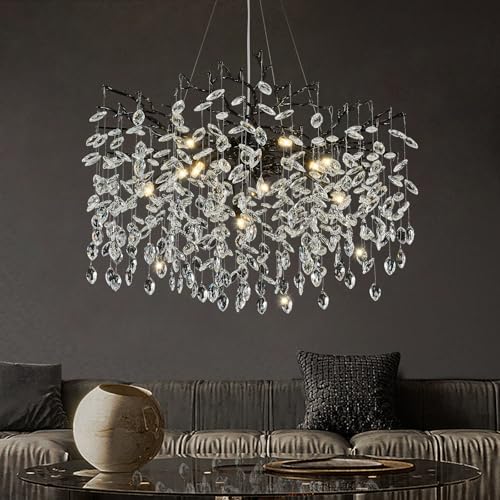 Modern Farmhouse Chandeliers for Dining Room (Black / A-D24 Inch)