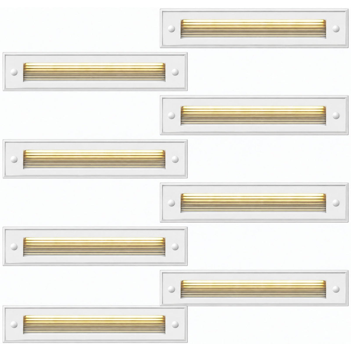 8 Pack 7.4 Inch Low Voltage Outdoor Stair Lights (White / 7.4inch | 2700K)
