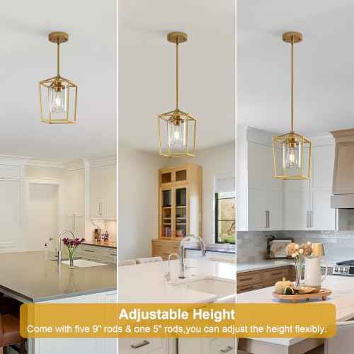 3 Pack Gold Pendant Lights (Gold-3 Pack)
