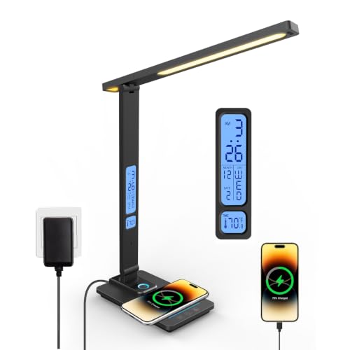 Desk Lamp with USB Charging Port (Black)