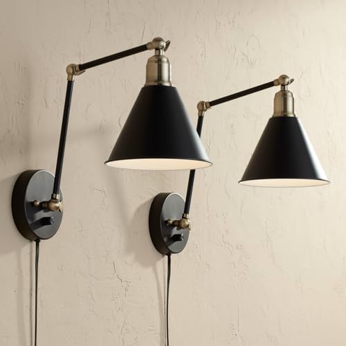 Wray Black and Antique Brass Plug (Set of 2 - Brass and Black)