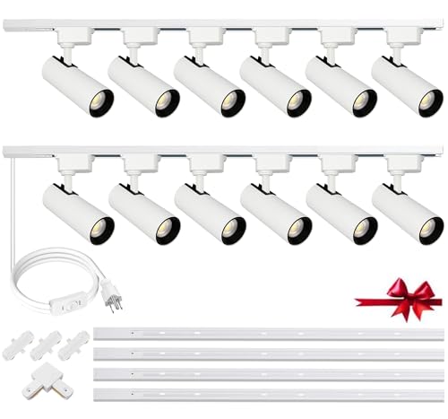 Plug in J&L Type LED Track Lighting Kits Dimmable Adjustable Angle Heads