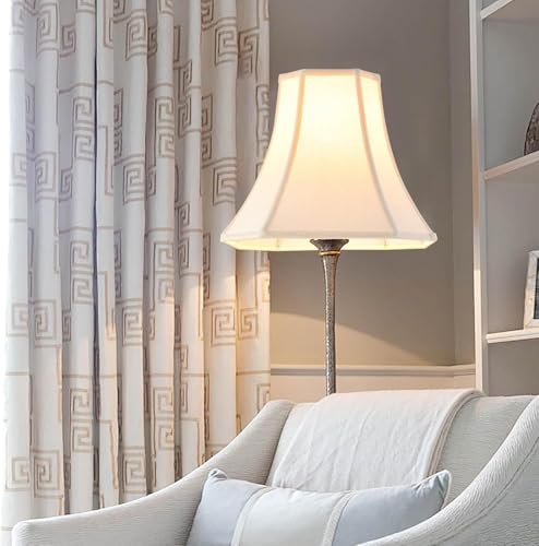 Beige linen fabric Square Cut Corner Bell Lamp Shade Medium Lampshade 6.25×6.25''Top13×13''Bottom×11''Hight (Beige / (6.25*6.25)(13*13)11* 1 Pack)
