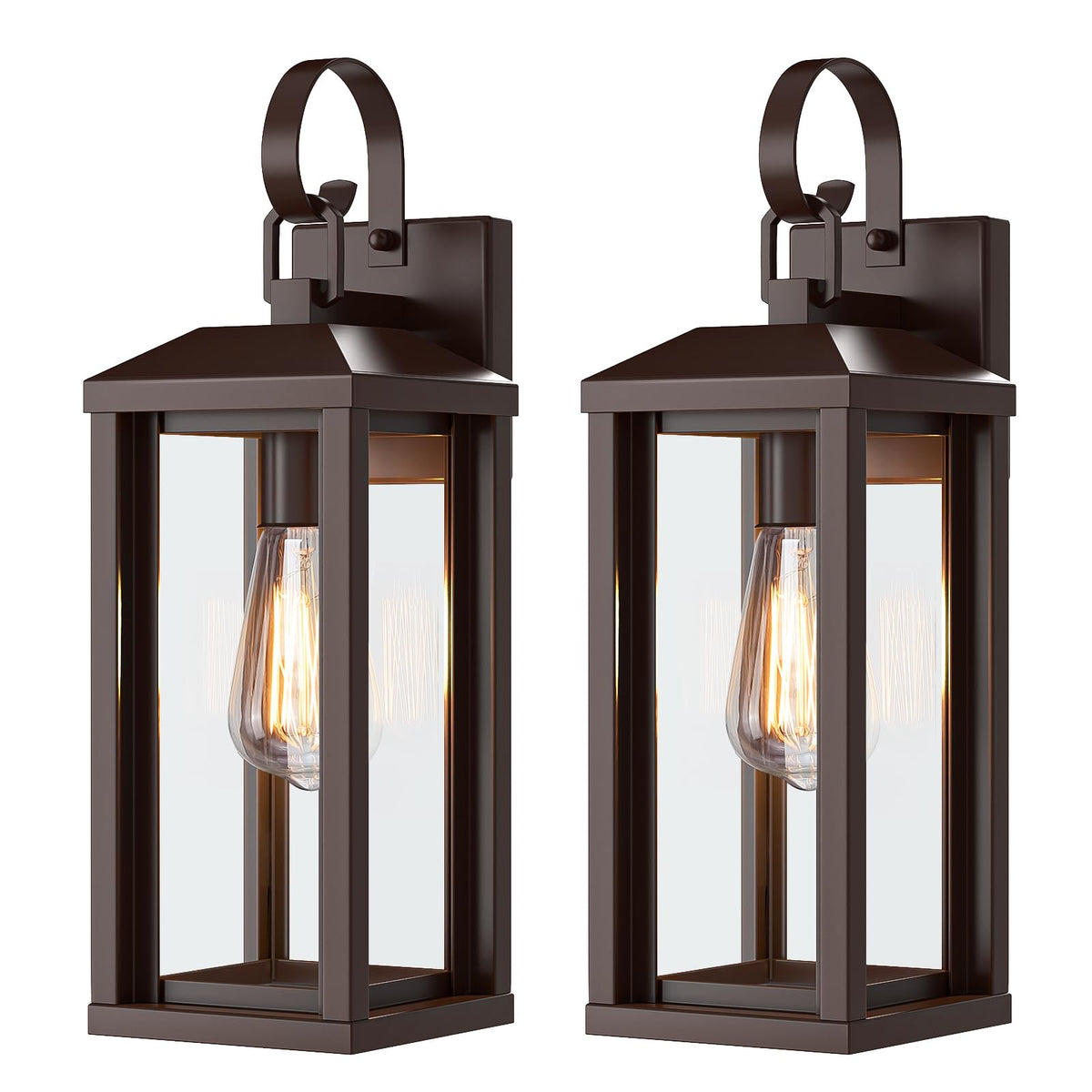 17" Brown Large Exterior Lighting Fixtures 2Pack (Brown / No Sensor/2-Pack-17Inch)