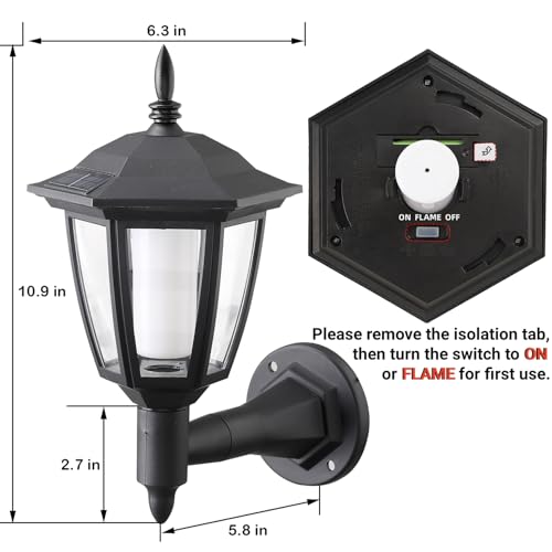 2 Pack Solar Flame Wall Lanterns Outdoor (Purple / 2 Pack)